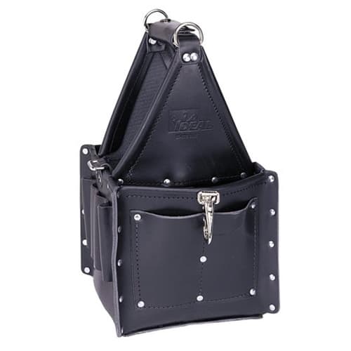Ideal 35-975BLK Premium Tuff-Tote Ultimate Leather Tool Carrier w/ Shoulder Strap, Black - Mactool Shop