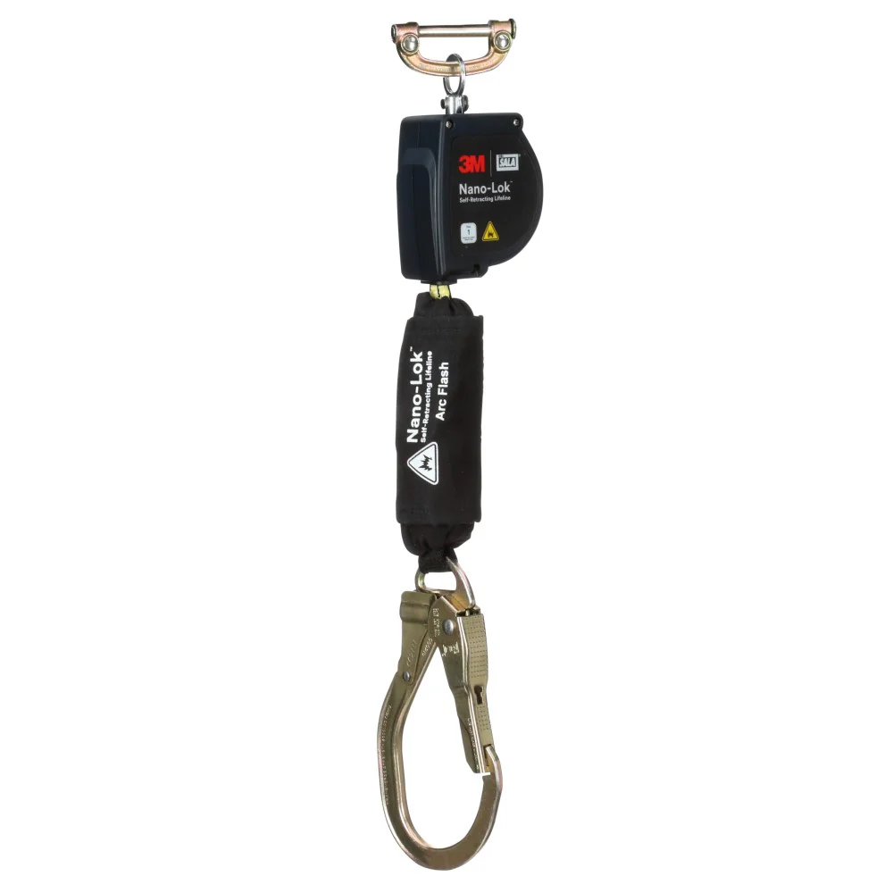 DBI Sala 3100579 Nano-Lok Arc Flash Self-Retracting Lifeline with Quick Connect, Web, Aluminum Rebar Lock Hook, 8' - Mactool Shop