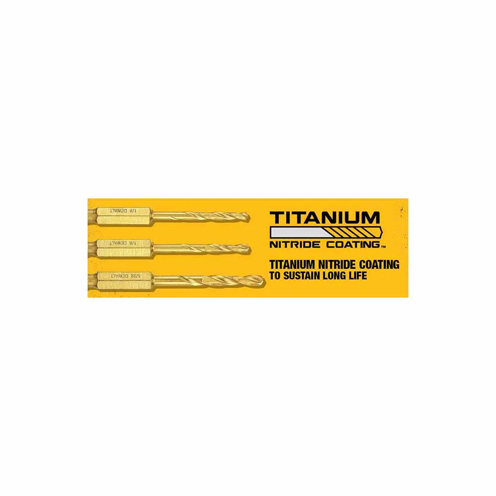 DeWalt DW1361 21-Piece Titanium Nitride Coating Pilot Point Drill Bit Set 1/16