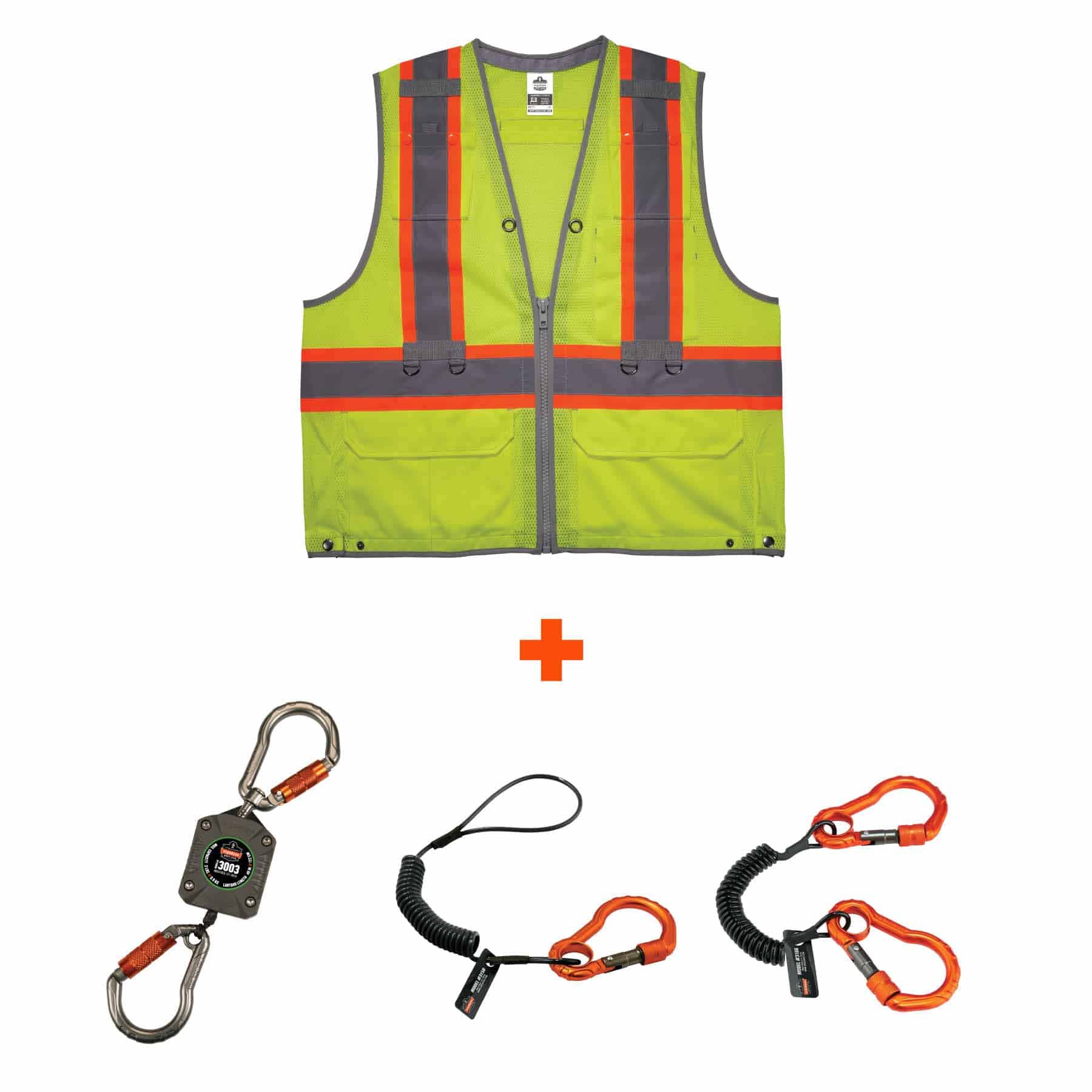 Ergodyne 24183 8231TVK S/M Lime Class 2 Hi-Vis Tool Tethering Safety Vest Kit - Mactool Shop