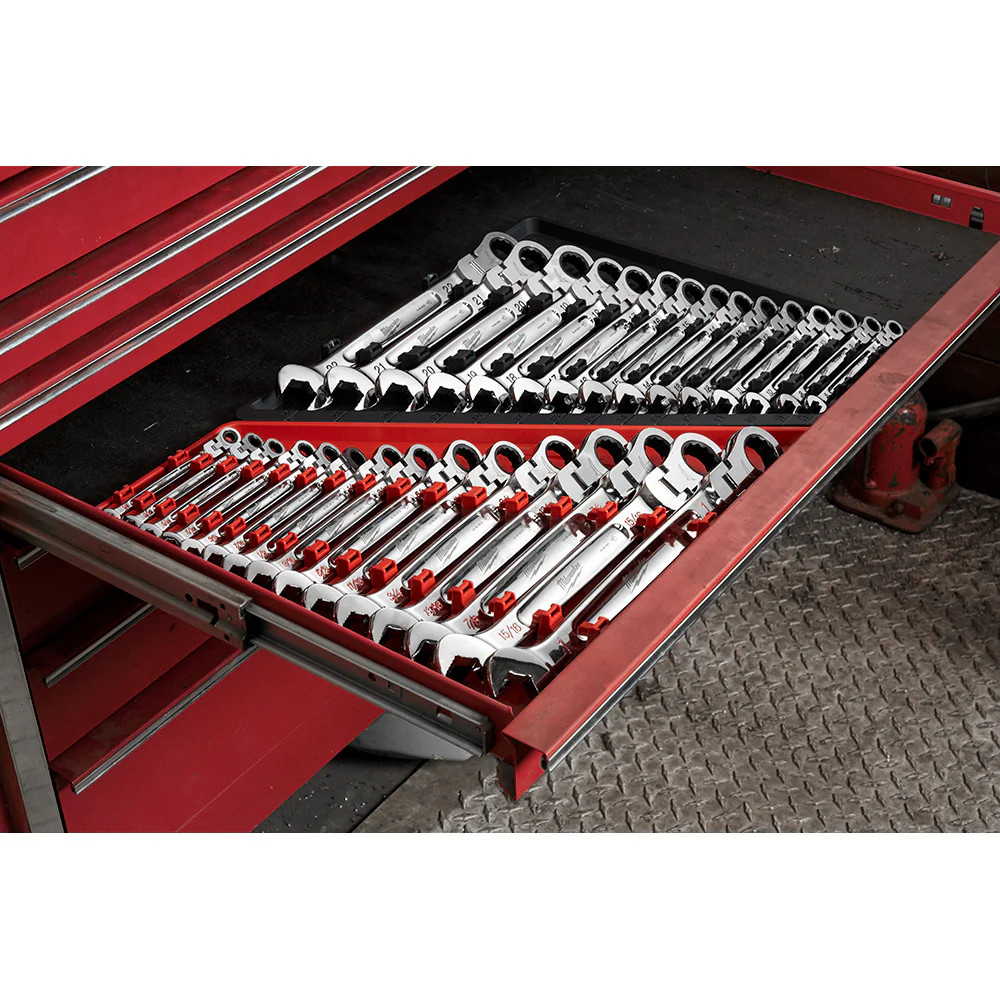 Milwaukee 48-22-9413 15pc Flex Head Ratcheting Wrench Set - SAE - Mactool Shop