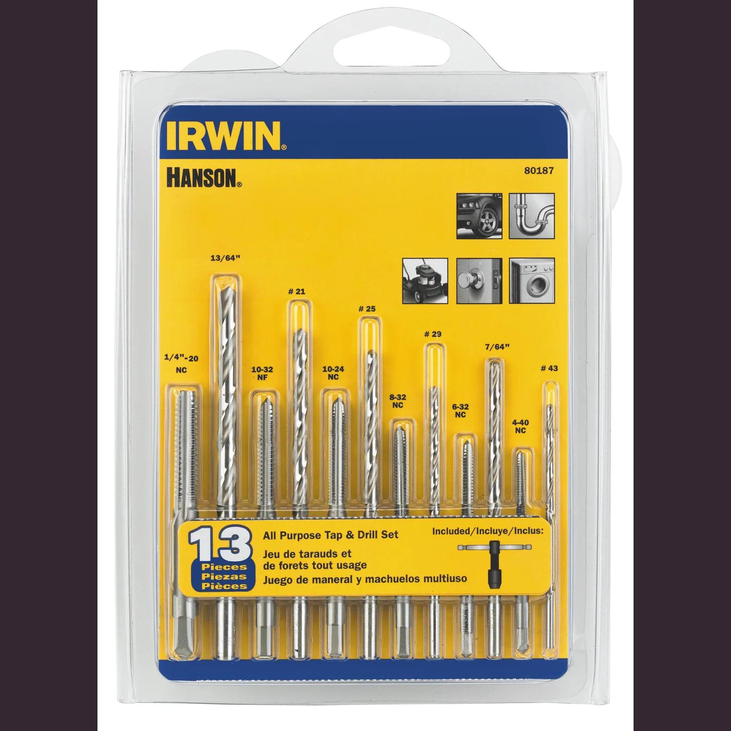 Irwin 80187 13 piece All-Purpose Tap and Drill Bit Set - Mactool Shop