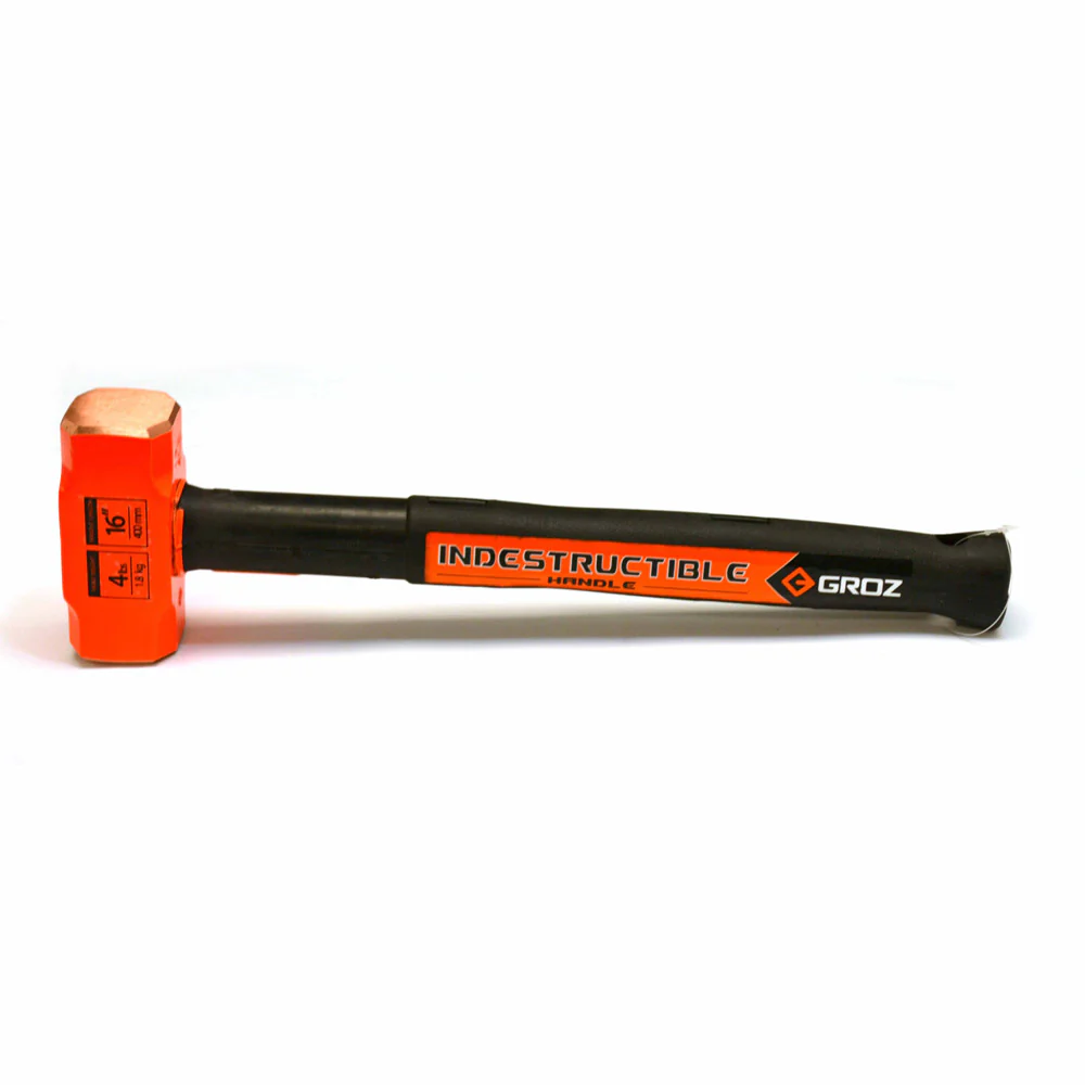 Groz 34604 Indestructible Handle Copper Sledge Hammer, 4Lb, 16