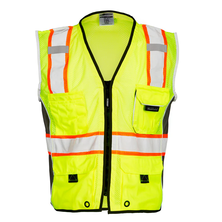 ML Kishigo 1513-4X 4X Lime Premium Black Series Heavy Duty Vest - Mactool Shop