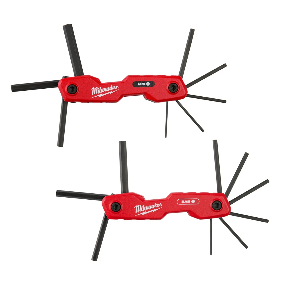 Milwaukee 48-22-2183 2PC 17-Key Folding Hex Key Sets - SAE/Metric - Mactool Shop