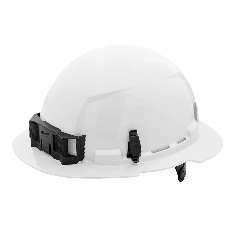 Milwaukee 48-73-1121 White Full Brim Hard Hat with 6PT Ratcheting Suspension – Type 1 Class E - Mactool Shop