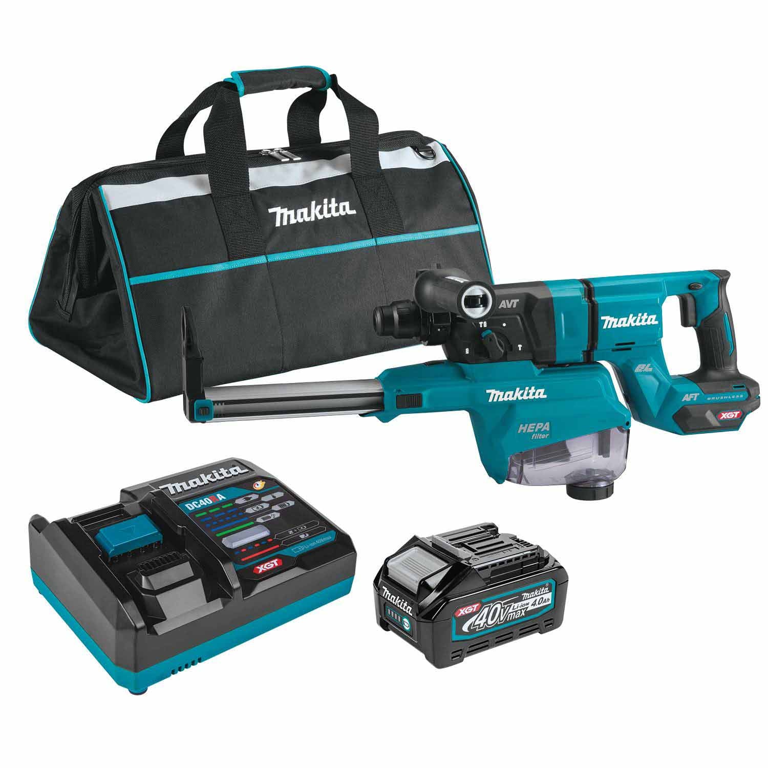 Makita GRH07M1W 40V max XGT Rotary Hammer (D-Handle) Kit w/ Dust Extractor - Mactool Shop