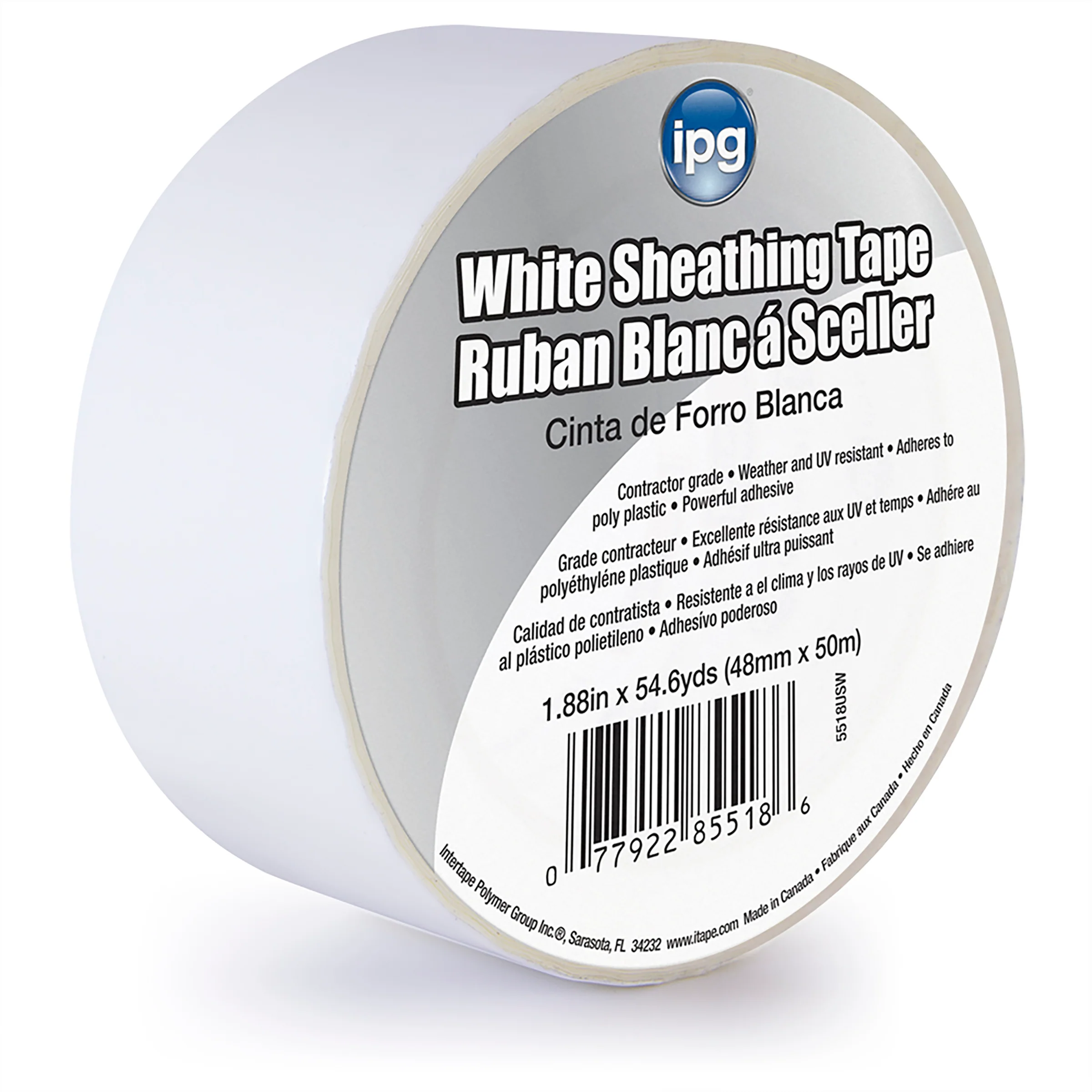 Intertape 85518 Sheathing Tape - White 48MM X 50M IP-IP24 - Mactool Shop