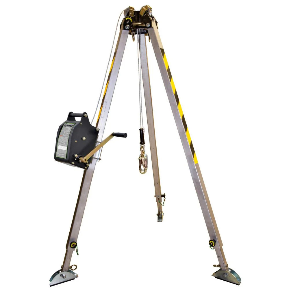 Safewaze 021-11026 7' Adjustable Tripod Kit, 65' Personnel Winch - Mactool Shop