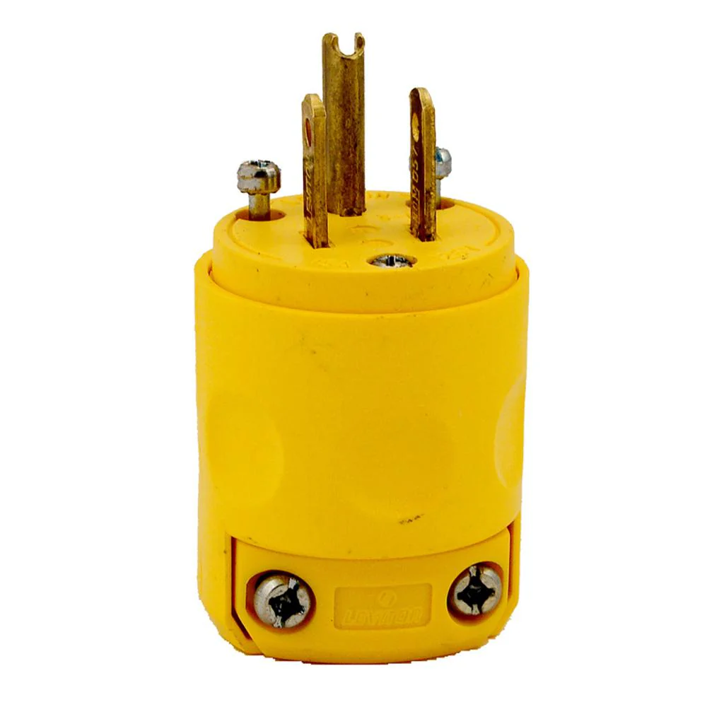 Leviton 515PV 2-Pole, 3-Wire, Plug, Straight Blade, Yellow - Mactool Shop