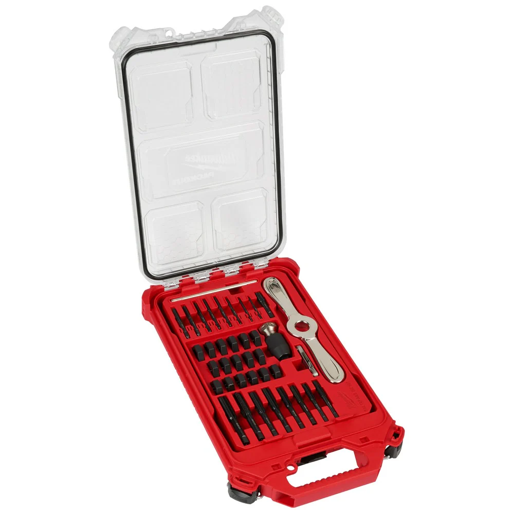 Milwaukee 49-22-5604 38PC SAE Tap & Die PACKOUT Set w/ Hex-LOK 2-in-1 Handle - Mactool Shop