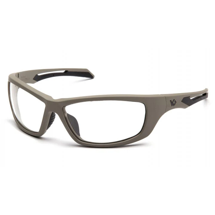 Pyramex VGST1310T Howitzer - Clear Anti-Fog Lens Safety Glasses with Tan Frame - Mactool Shop