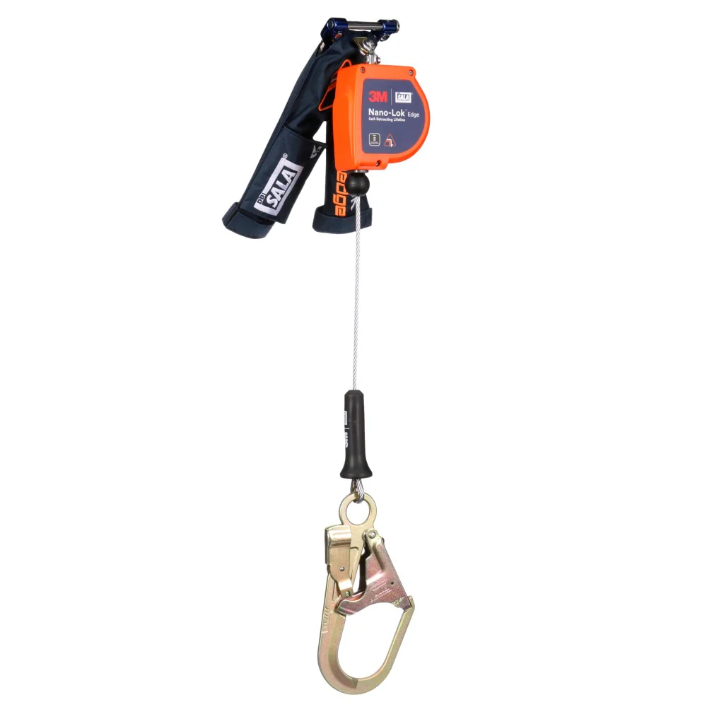 DBI Sala 3500292 Nano-Lok Edge Self-Retracting Lifeline with Quick Connect, Cable, Steel Rebar Hook, 7.3', Class 2 - Mactool Shop