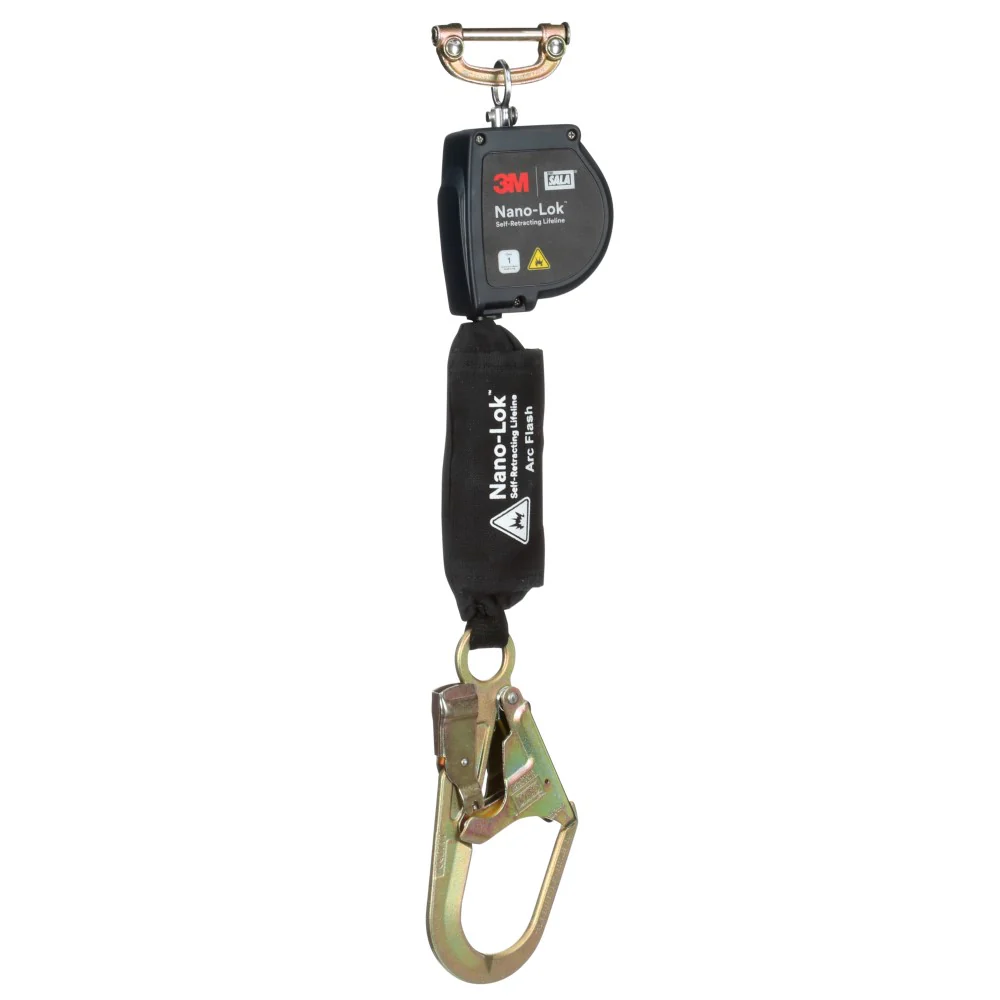 DBI Sala 3100575 Nano-Lok Arc Flash Self-Retracting Lifeline with Quick Connect, Web, Steel Rebar Hook, 8' - Mactool Shop
