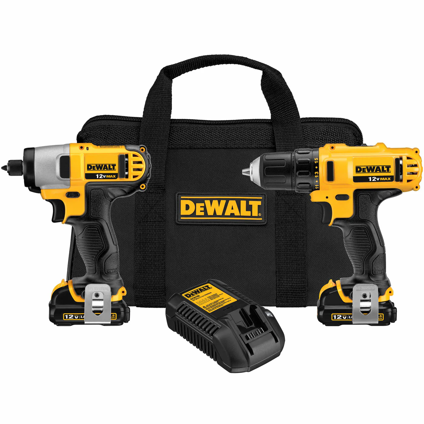 DeWalt DCK211S2 12V MAX Cordless Drill / Impact Driver Combo Kit - Mactool Shop