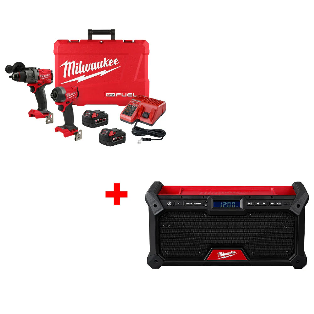 Milwaukee 3697-22 M18 FUEL 2-Tool Combo Kit W/ FREE 2952-20 M18 Jobsite Radio - Mactool Shop