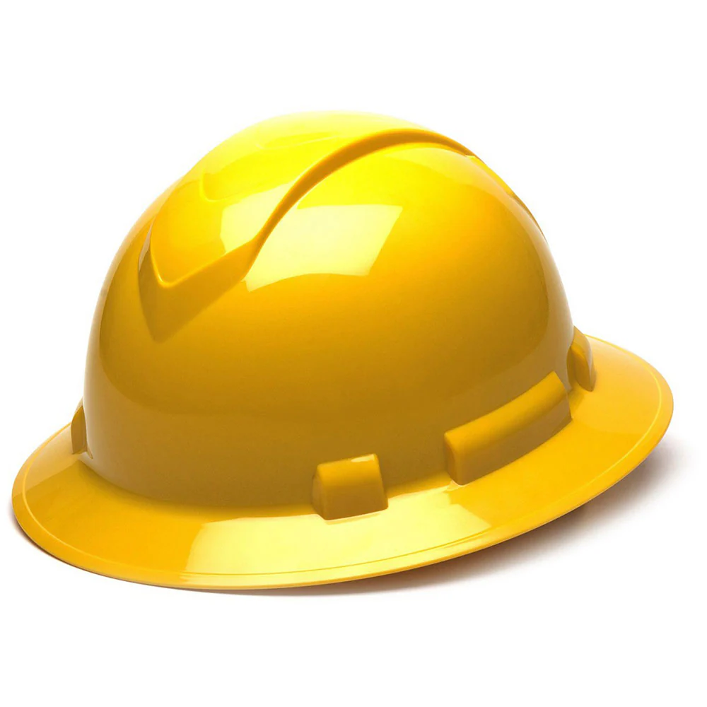 Pyramex HP54130 Ridgeline Full Brim Hard Hat, 4 Pt Ratchet Suspension Yellow - Mactool Shop