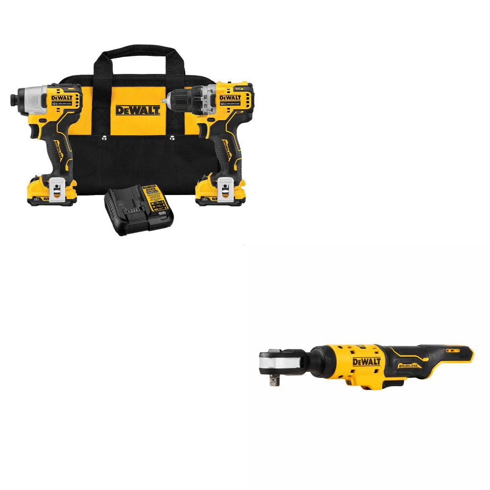 DeWalt DCK221F2 XTREME 12V 2-Tool Combo Kit W/ FREE DCF503B 12V 3/8