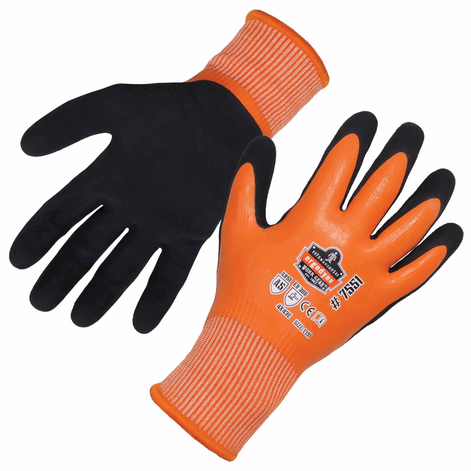 Ergodyne 17675 7551 XL Orange ANSI A5 Coated Waterproof CR Gloves - Mactool Shop