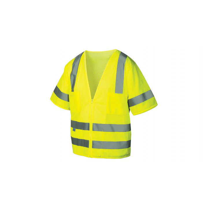 Pyramex RVZ3110XL Safety Vest - Hi-Vis Lime - Size Extra Large - Mactool Shop