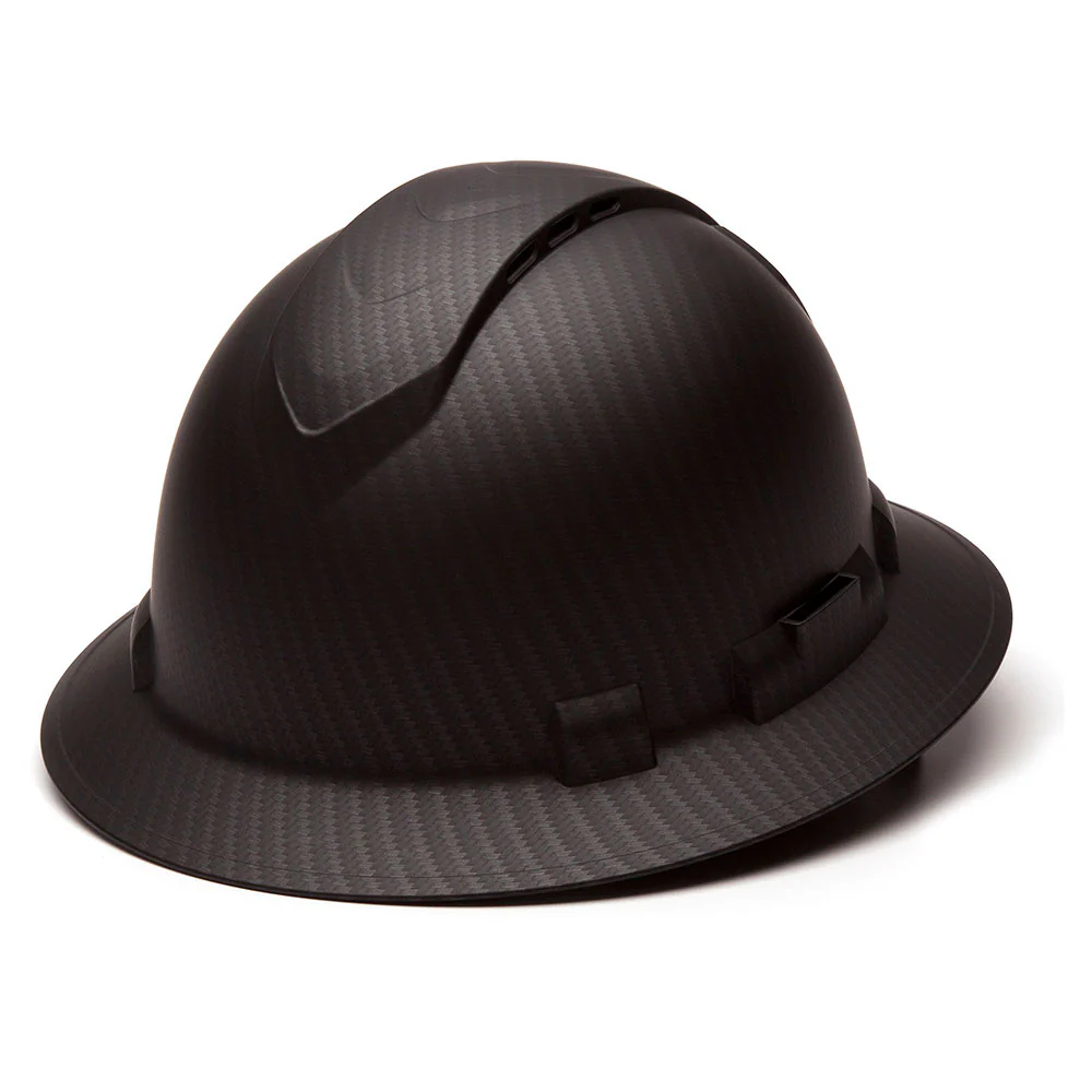 Pyramex HP54117V Ridgeline Vented Full Brim Hard Hat 4 Pt Ratchet Suspension Black - Mactool Shop