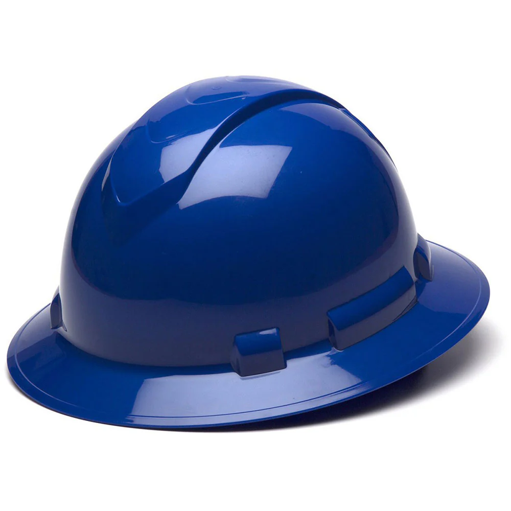 Pyramex HP54160 Hard Hat - Blue-Ridgeline Full Brim 4 Pt Ratchet Suspension - Mactool Shop