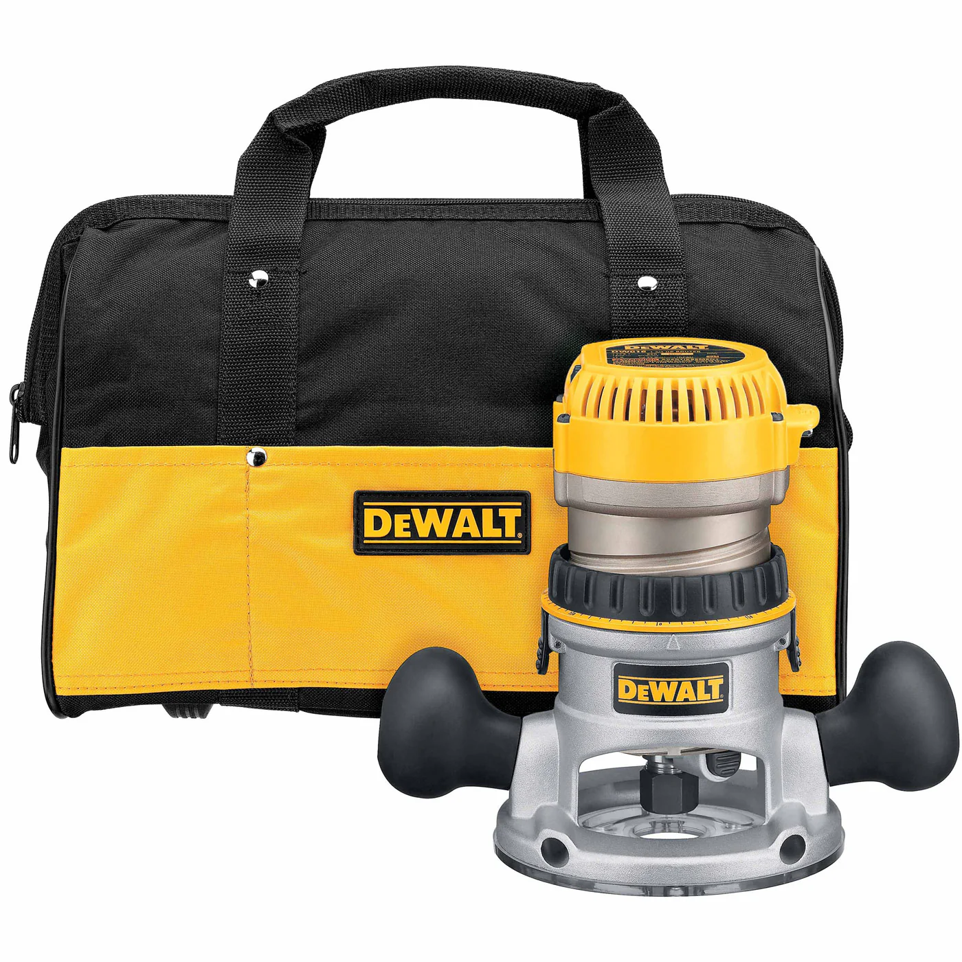 DeWalt DW618K 2-1/4 Maximum Hp Electronic Vs Fixed Base Router With Soft Start Kit - Mactool Shop