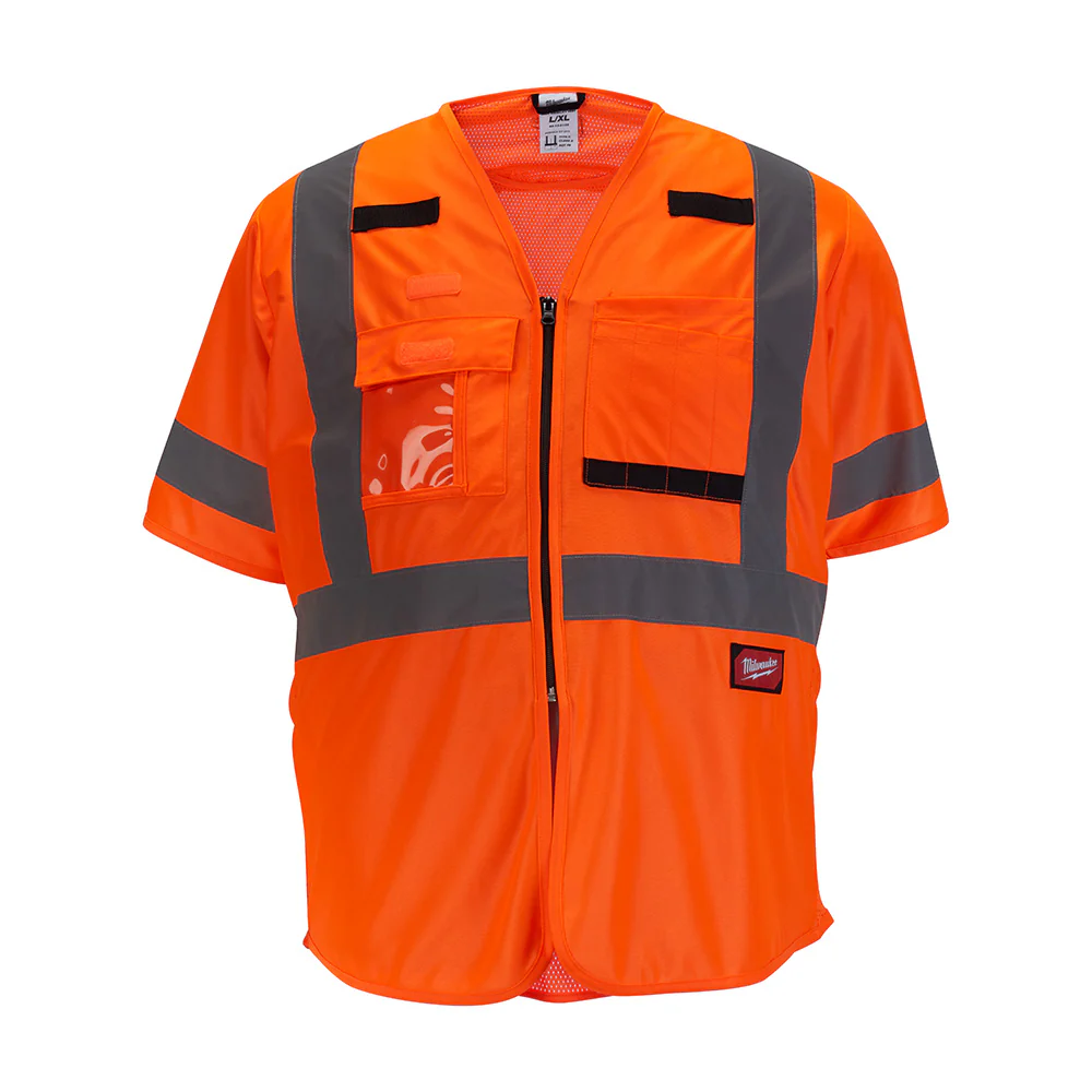Milwaukee 48-73-5146 Class 3 High Visibility Orange Safety Vest - L/XL - Mactool Shop