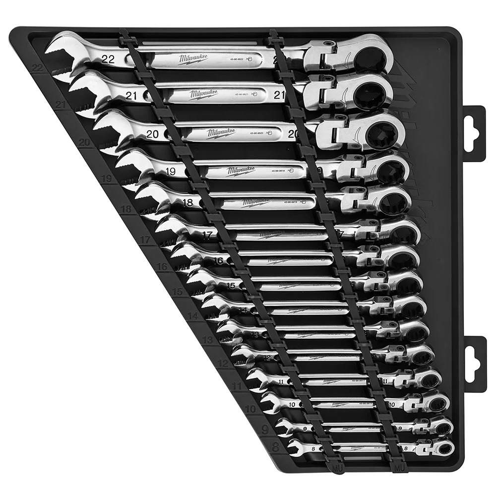 Milwaukee 48-22-9513 15pc Flex Head Ratcheting Wrench Set - Metric - Mactool Shop