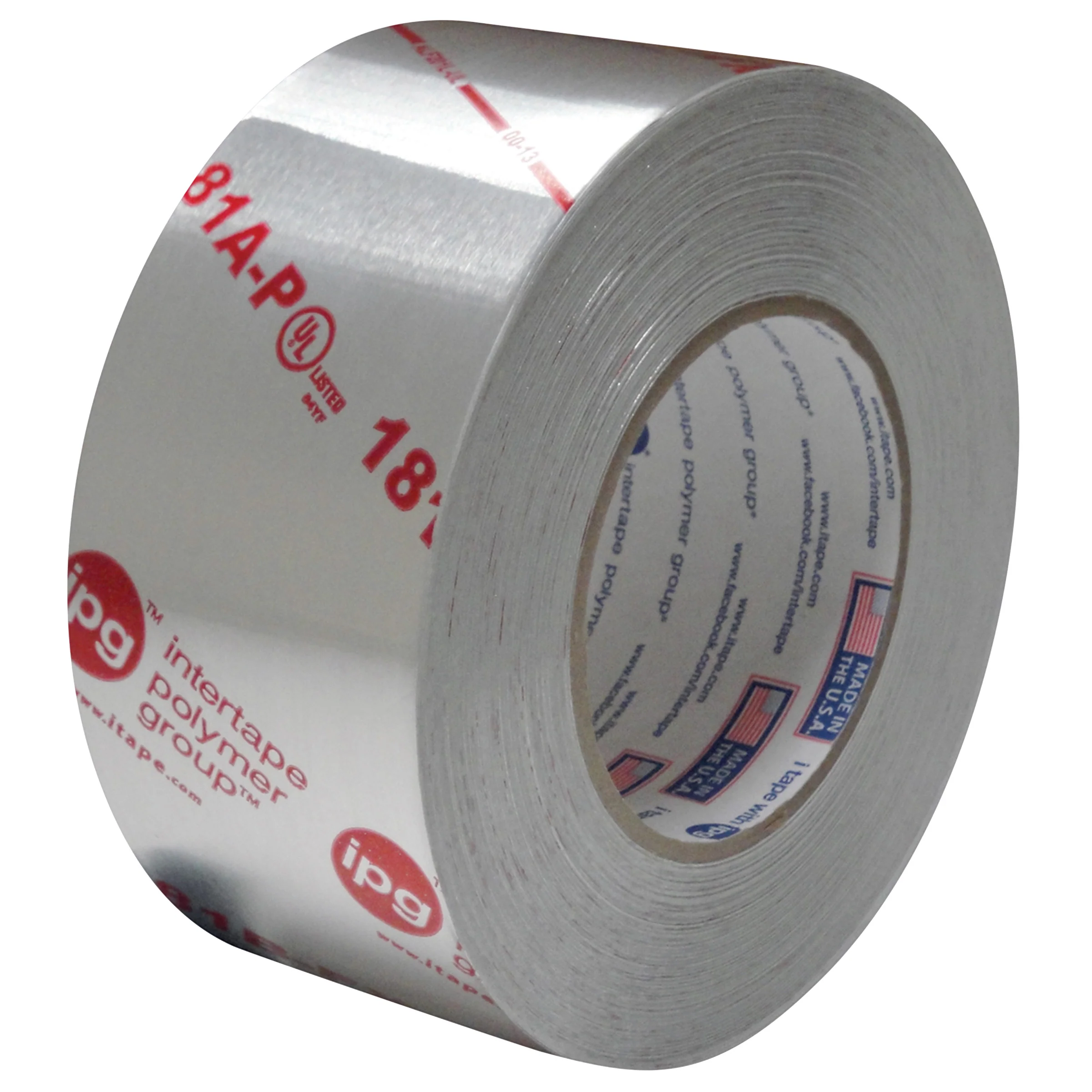 Intertape 84119 ALF201LUL 2 Mil UL181 A-P&B-FX Aluminum Foil LineRed Acrylic - Silver 2.5