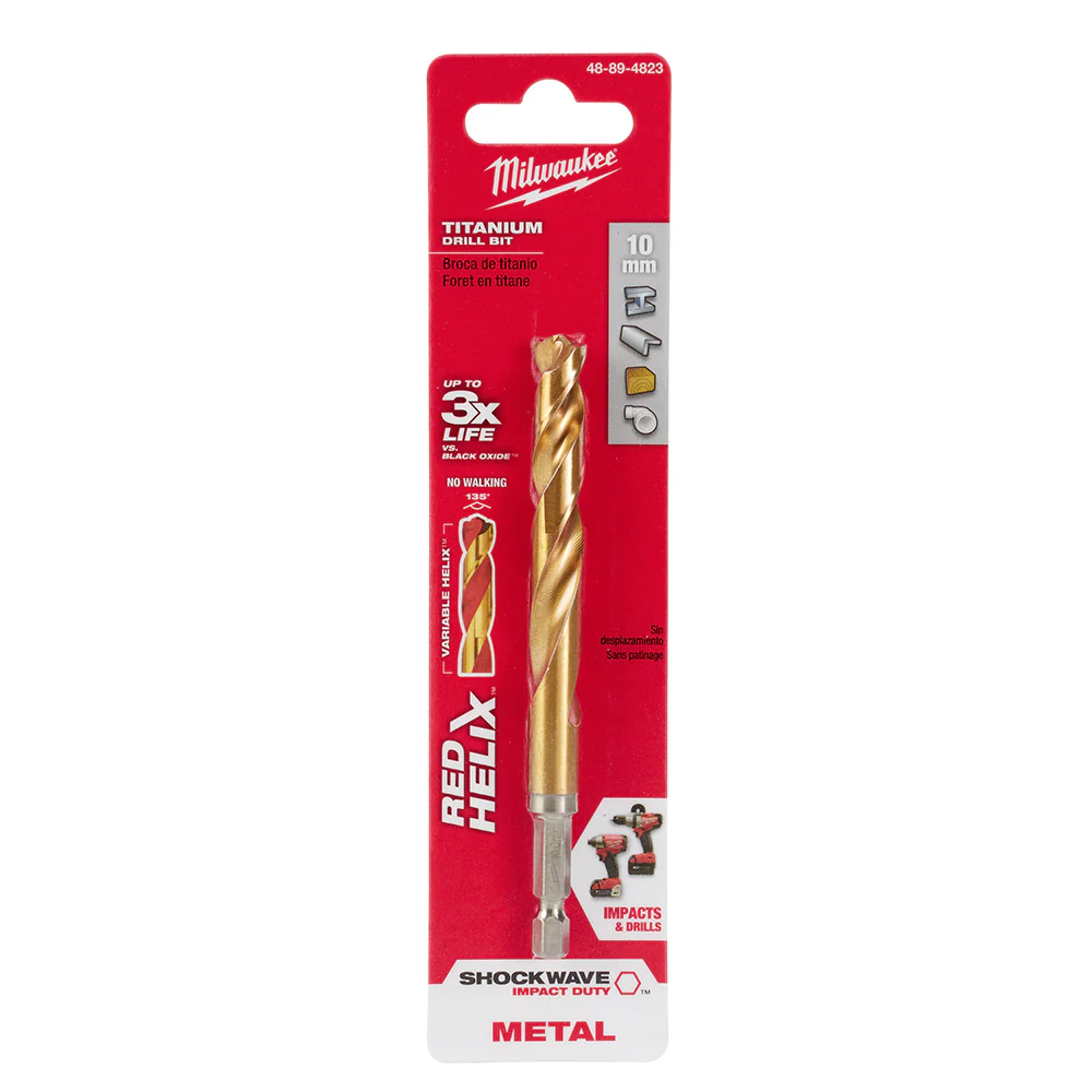 Milwaukee 48-89-4823 10mm Metric Titanium SHOCKWAVE™ Red Helix Bit - Mactool Shop