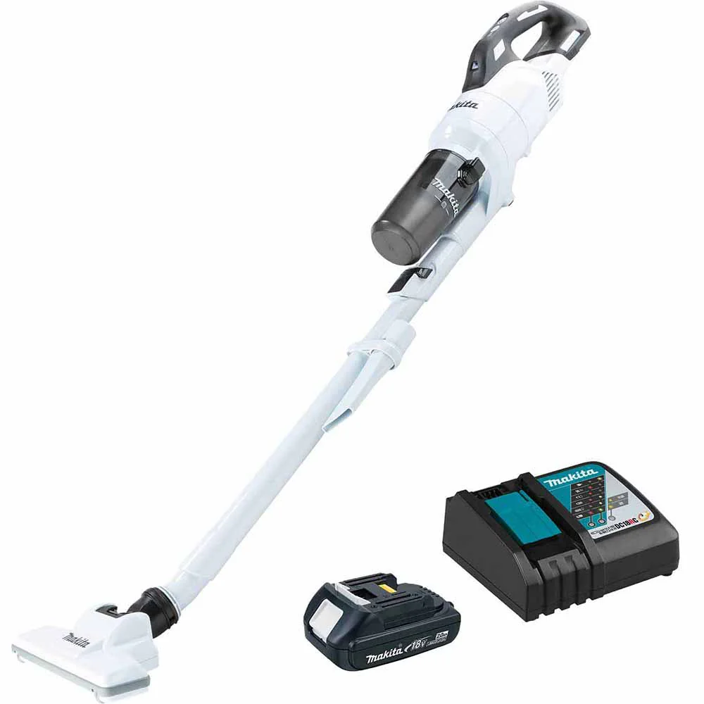 Makita XLC11R1W 18V LXT Lithium-ion Compact Brushless Cordless Cyclonic 4-Speed Stick Vacuum Kit (2.0Ah) - Mactool Shop