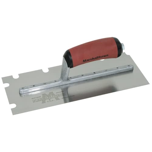 MarshallTown 5776SSD 10710 - 12 X 4 1/2 SS Notched Trowel 1/2 X 1/2 X 2 U DuraSoft Handle - Mactool Shop