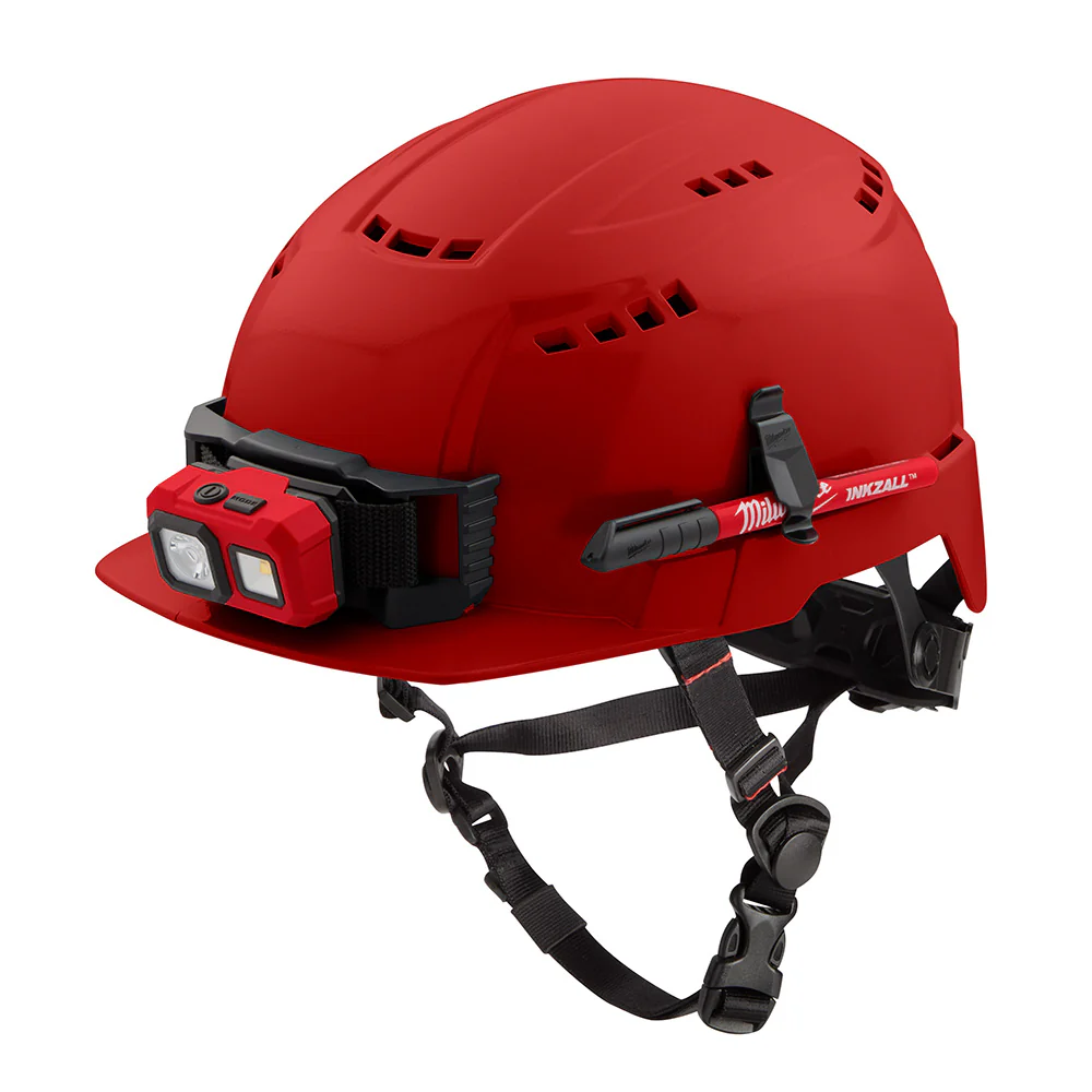 Milwaukee 48-73-1328 BOLT Red Front Brim Safety Helmet (USA) - Type 2, Class C, Vented - Mactool Shop