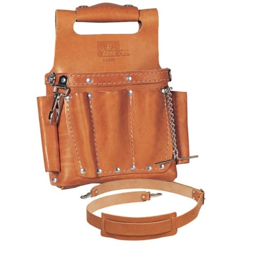 IDEAL 35-950 Tuff-Tote Tool Pouch with Shoulder Strap, Premium Leather Model - Mactool Shop