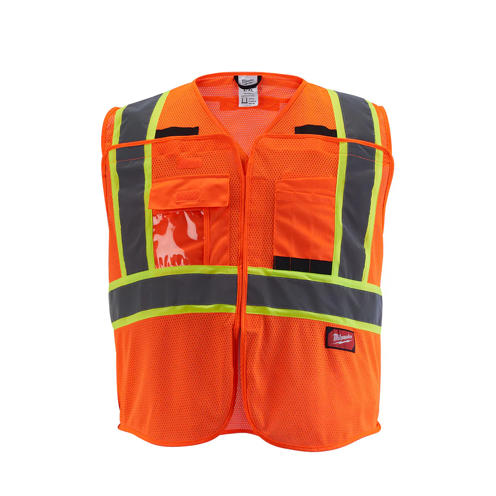 Milwaukee 48-73-5176 Class 2 Breakaway High Visibility Orange Mesh Safety Vest - L/XL (CSA) - Mactool Shop