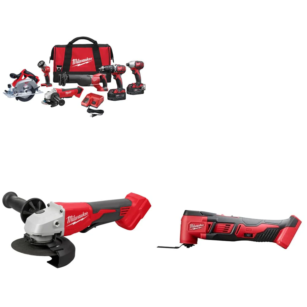 Milwaukee 2696-26 M18™ 6-Tool Combo Kit w/ FREE 2686-20 M18 Grinder & Multi-Tool - Mactool Shop