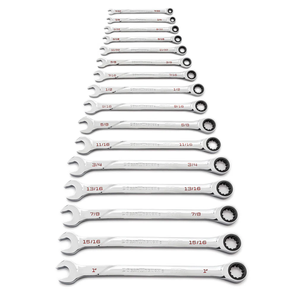 GearWrench 86451 16 Pc. 120XP Universal Spline XL Ratcheting Combination SAE Wrench Set - Mactool Shop