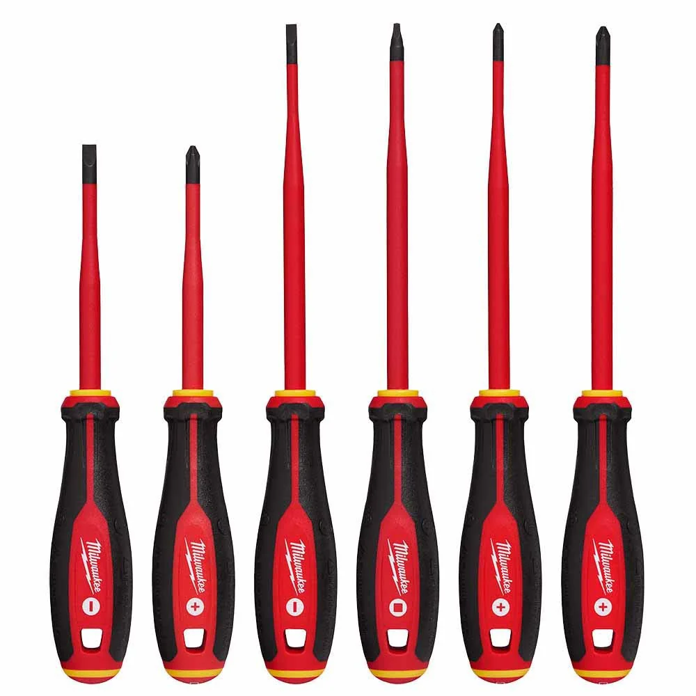 Milwaukee 48-22-2206 6pc 1000V Insulated Slim Tip Screwdriver Set - Mactool Shop