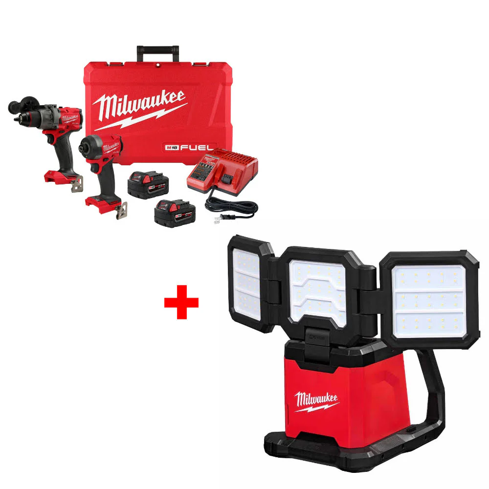 Milwaukee 3697-22 M18 FUEL 2-Tool Combo Kit W/ FREE 2368-20 M18 ROVER Light - Mactool Shop