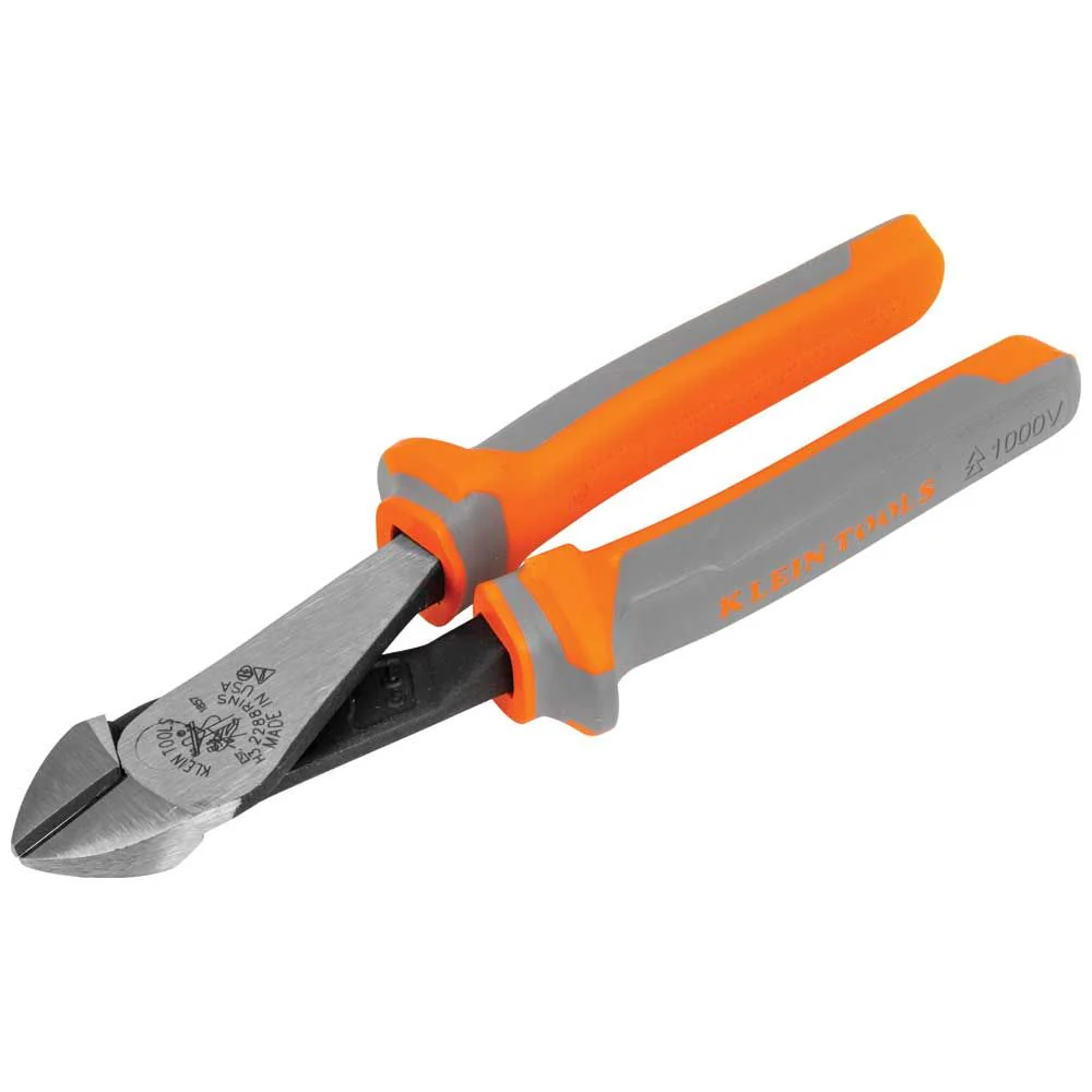 Klein 2288RINS Diagonal Cutting Pliers, Insulated, High Leverage, 8