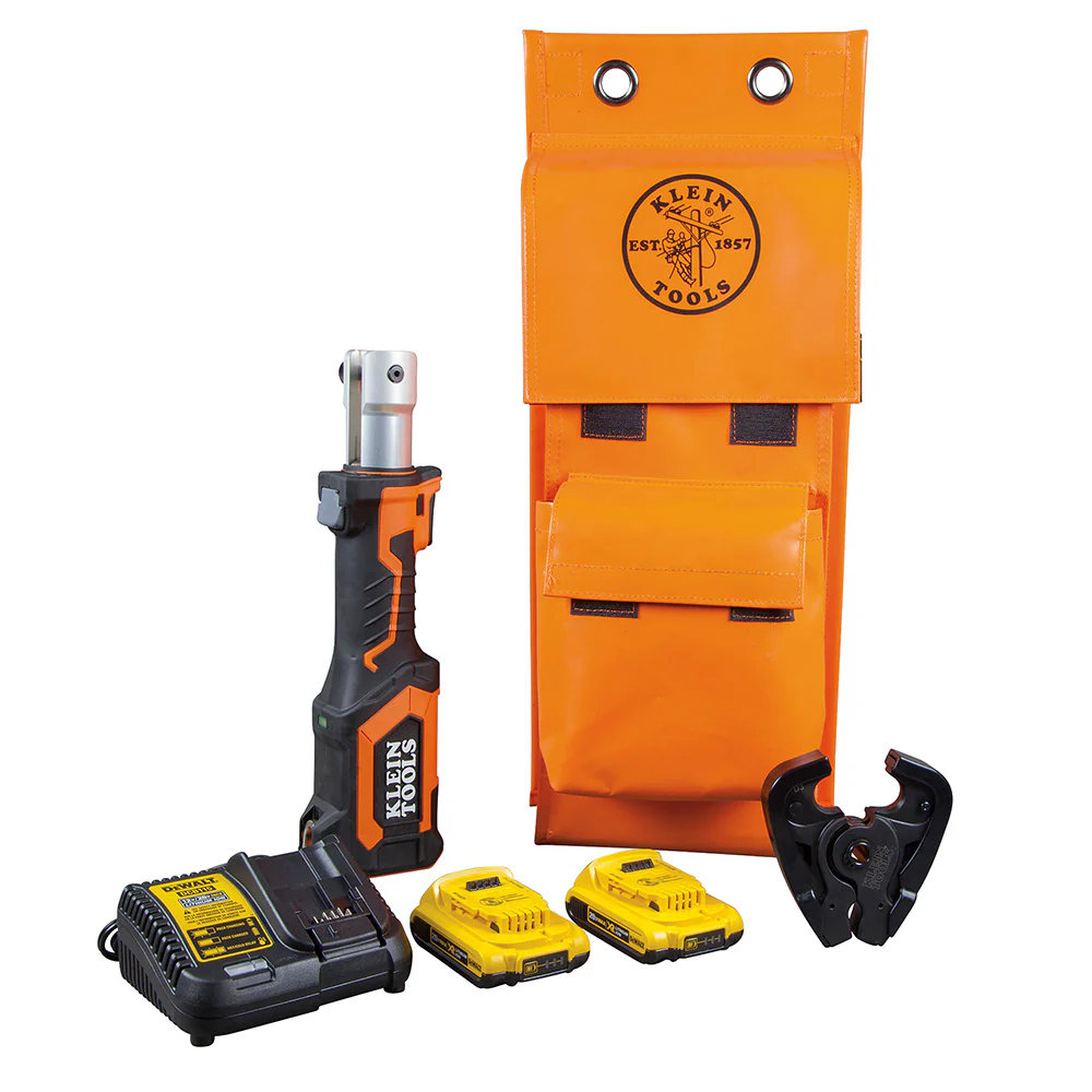 Klein BAT207T2 Battery-Operated Cable Crimper, D3 Groove, 2 Ah - Mactool Shop