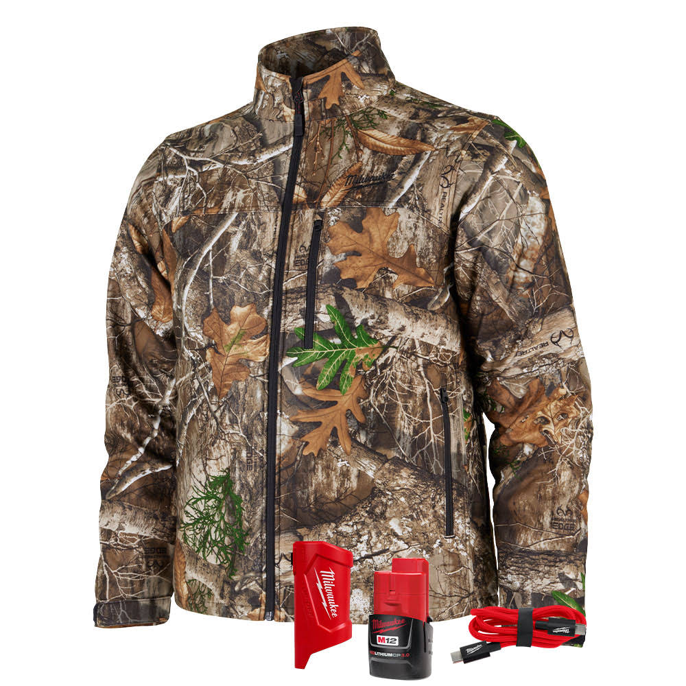 Milwaukee M101C-21 M12 Heated Camo Quietshell Jacket with (1) 3.0 Ah Battery and Charger - Mactool Shop
