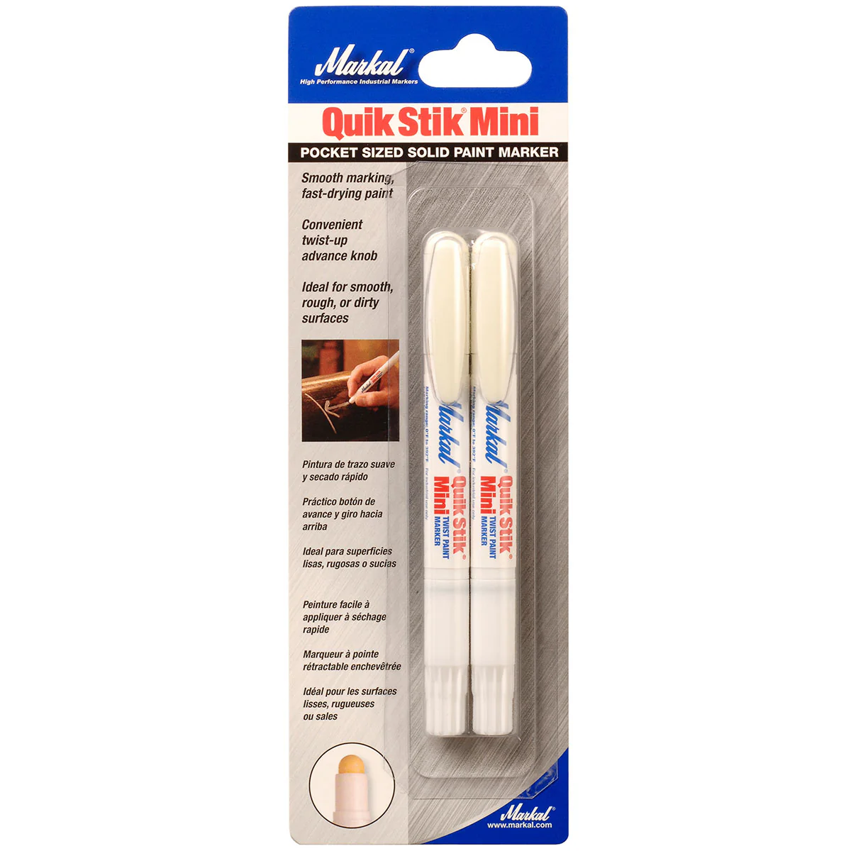 Markal 61186 Quik Stik Mini Solid Paint Crayon, White, 24 Pack - Mactool Shop