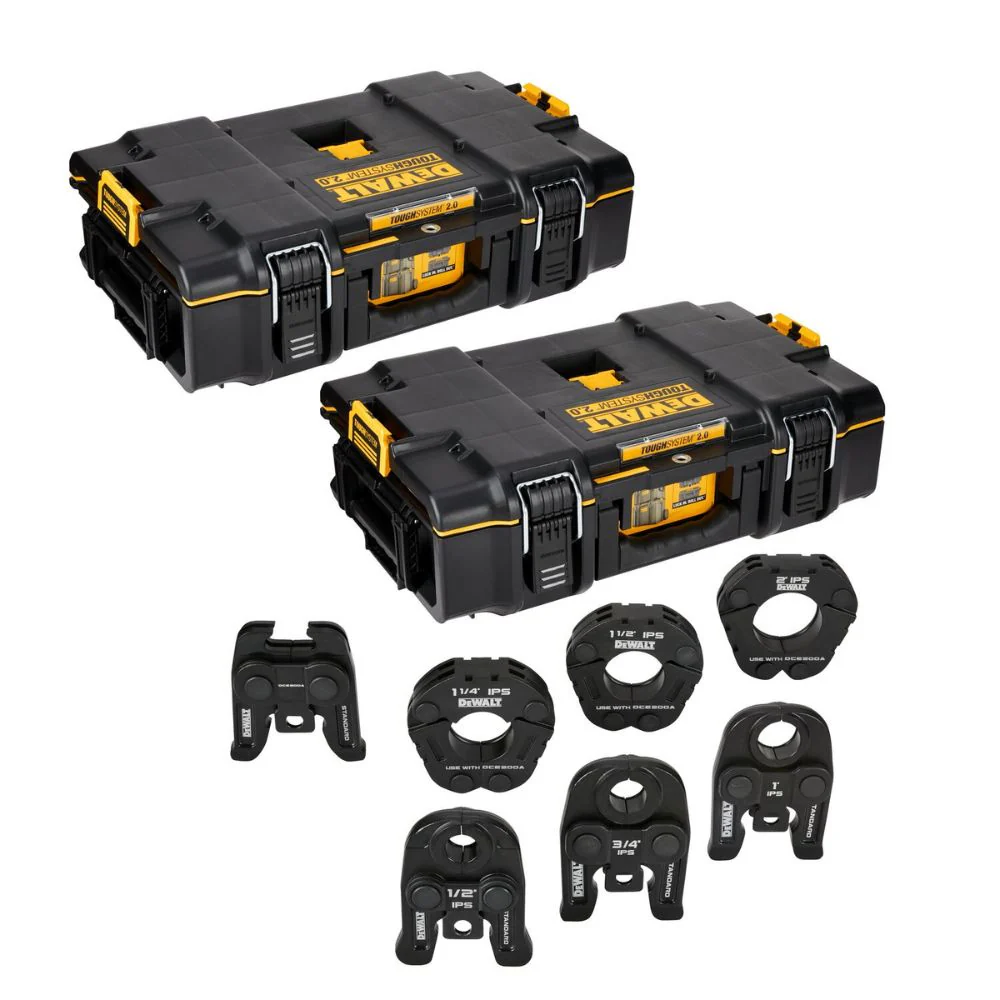 DEWALT DCE203K 1/2 in. to 2 in. Standard IPS Press Jaws and Rings Kit - Mactool Shop