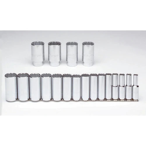 Proto J54105 1/2 Drive 19 Pc. Deep Socket Set - 12 Point - Mactool Shop