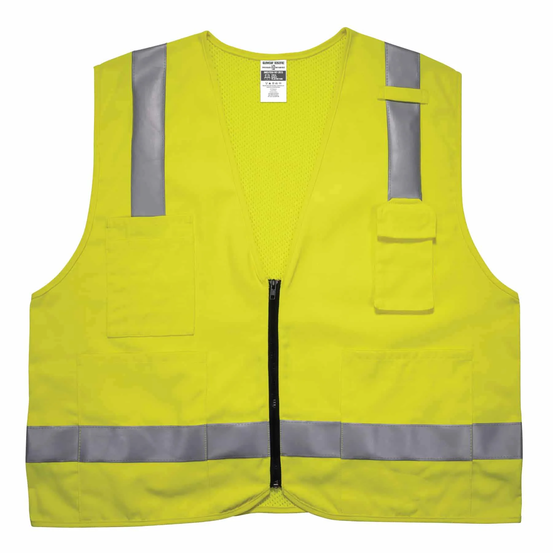 Ergodyne 21489 8262FRZ 4XL/5XL Lime Class 2 FR Surveyor Vest - Zipper - Mactool Shop