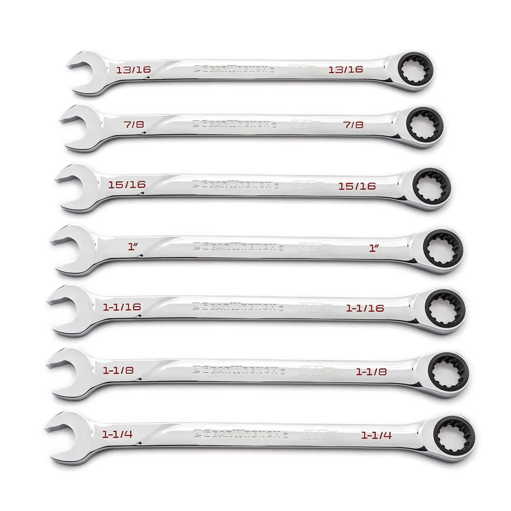 GearWrench 86452 7 Pc. 120XP Universal Spline XL Ratcheting Combination SAE Wrench Set - Mactool Shop