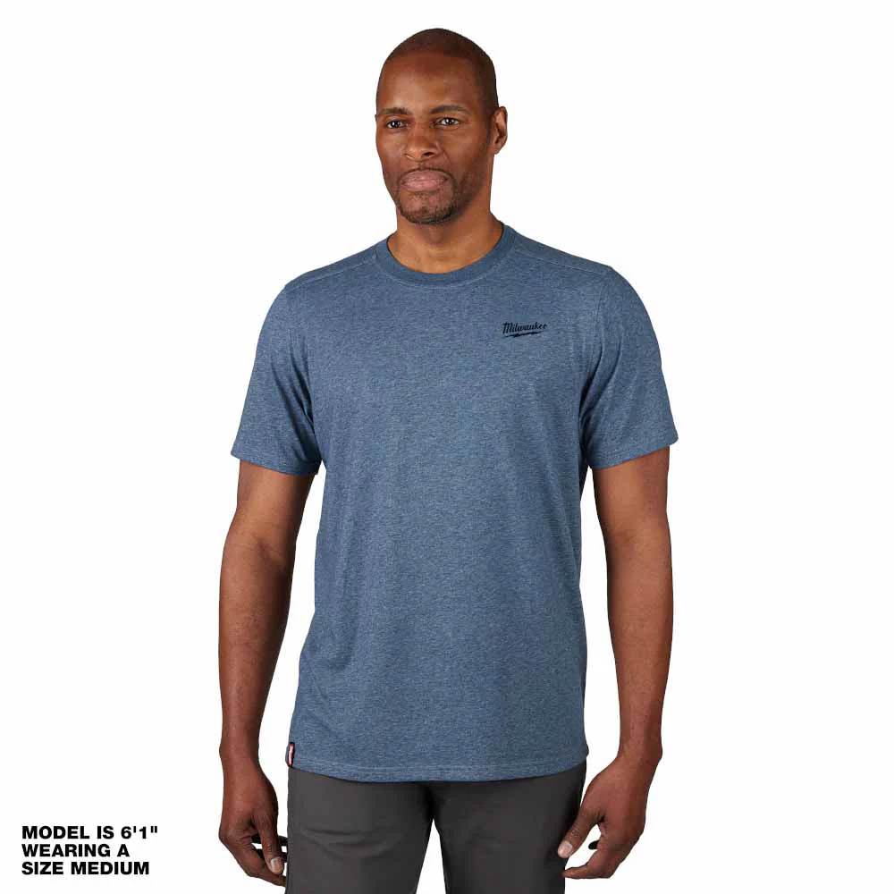 Milwaukee 603BL Hybrid Work Tee - Short Sleeve - Blue - Mactool Shop