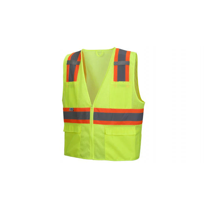 Pyramex RVZ2310X3 Safety Vest - Hi-viz lime - All mesh - Size 3X Large - Mactool Shop